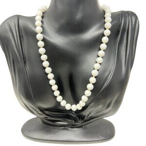 Vintage Monet Necklace‎ White Glass Beads Classic Look